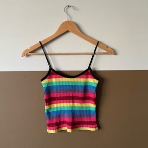 Topshop Rainbow Crop Top
